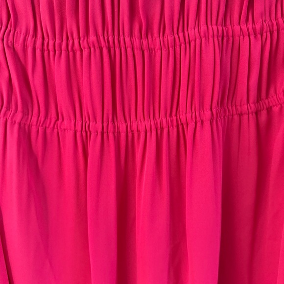 Max Studio Pink Smocked Blouse with Mandarin Collar - Picture 2 of 5